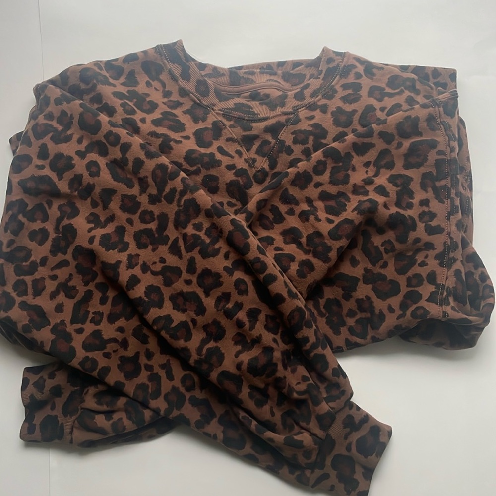 Abercrombie and Fitch Cheetah Balloon Sleeve Crewneck